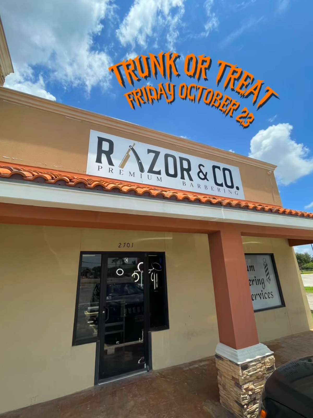Flyer for Free Trunk or Treat at Razor and Co.